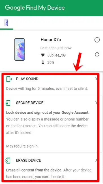 google device last seen location