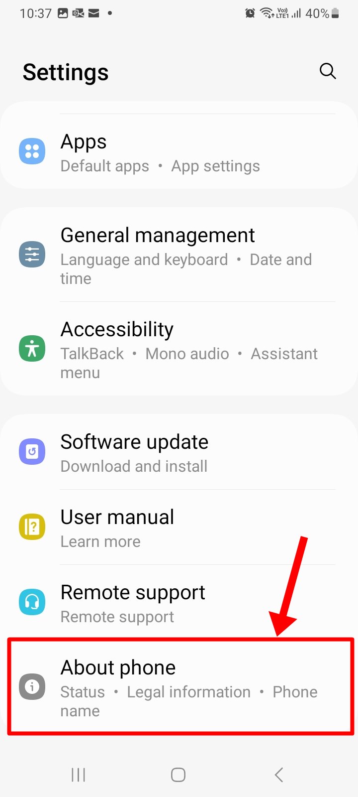 Android phone-Settings-About Phone