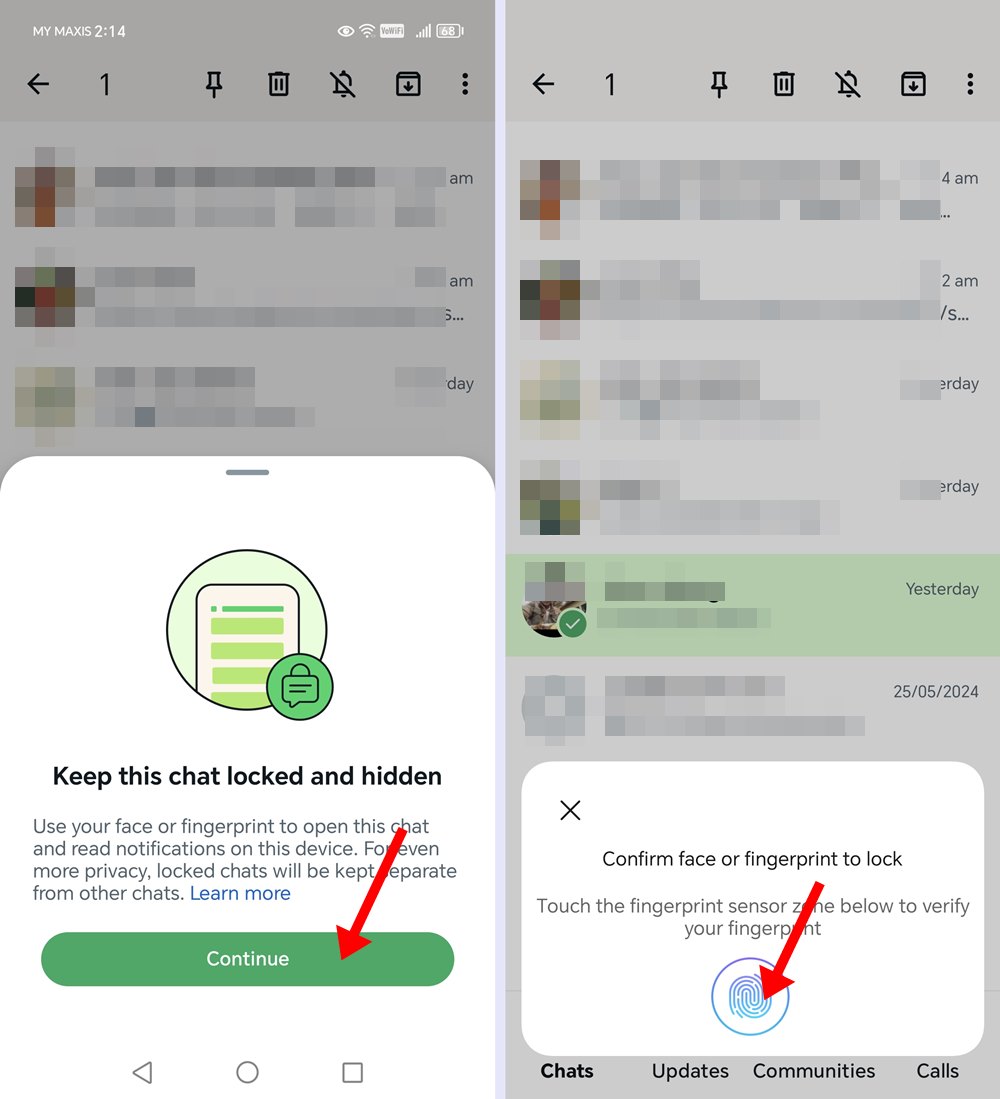 Android-WhatsApp-Keep this chat locked-Confirm with fingerprint to lock