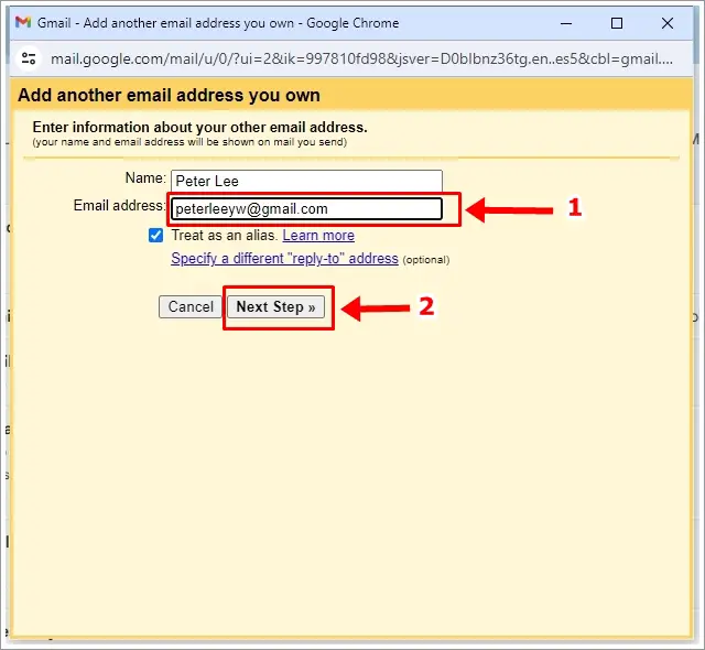 Add an Alias to Your Gmail Account - How to Change Your Gmail Address: Step 4