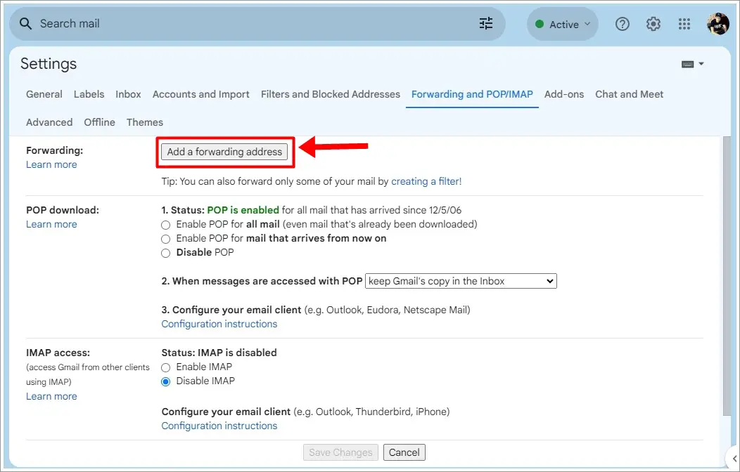 Setting Up Email Forwarding - Step 3