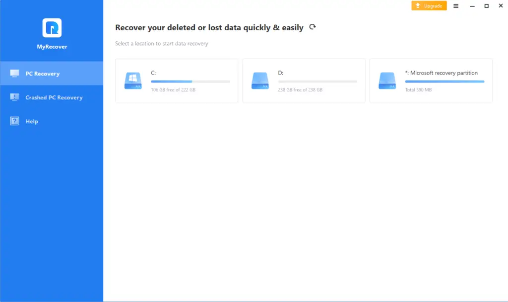 Recover deleted or lost data quickly with MyRecovery software